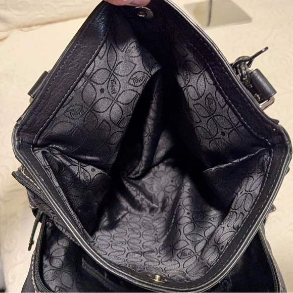 Gently Used Fossil Black Leather Tote Bag - Picture 2 of 10